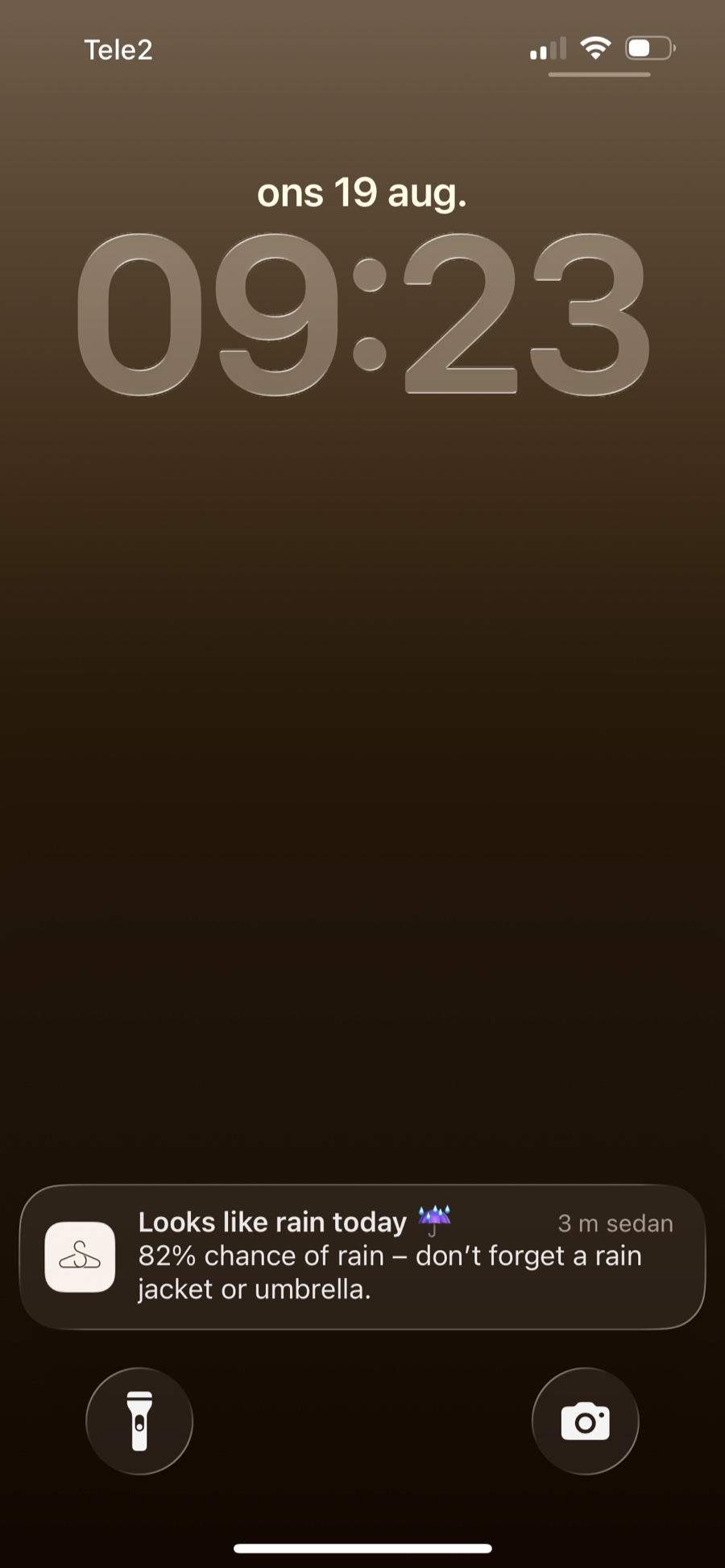 Skrud – rain notification on the lock screen
